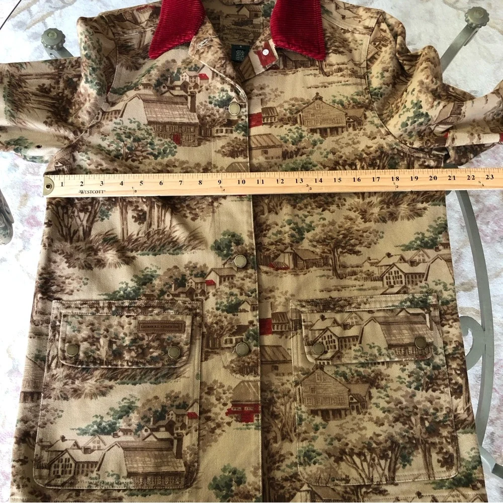 Ralph Lauren Vintage Cotton Canvas Jacket Prairie Country Scenery S - Picture 4 of 12